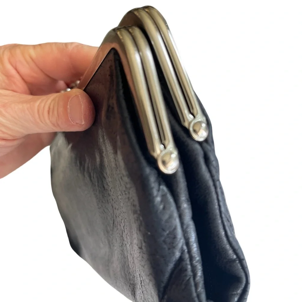 HOBO Black Genuine Leather Clutch Wallet. Like new condition. Very nice.